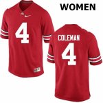 NCAA Ohio State Buckeyes Women's #4 Kurt Coleman Red Nike Football College Jersey XBL4745CS